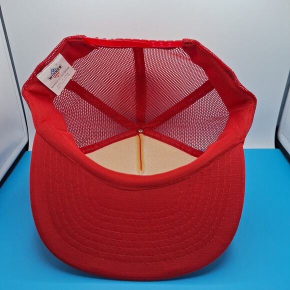 Vintage Rutledge Backhoe & Pump Trucker Snapback Hat Cap Red - Picture 6 of 7
